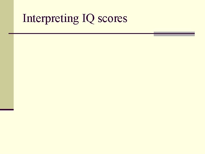 Interpreting IQ scores 