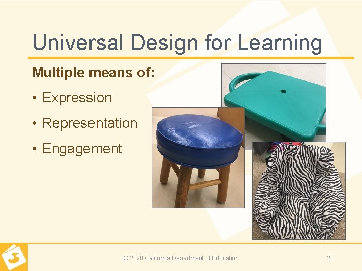 Universal Design for Learning Multiple means of: • Expression • Representation • Engagement ©