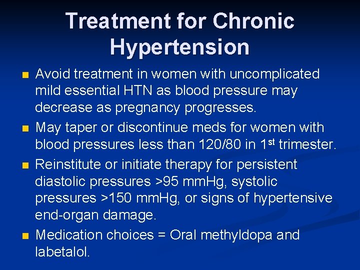hypertension treatment in pregnancy