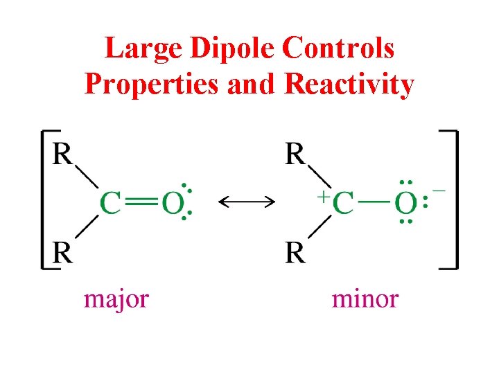 Large Dipole Controls Properties and Reactivity Large Dipole Controls Properties and Reactivity