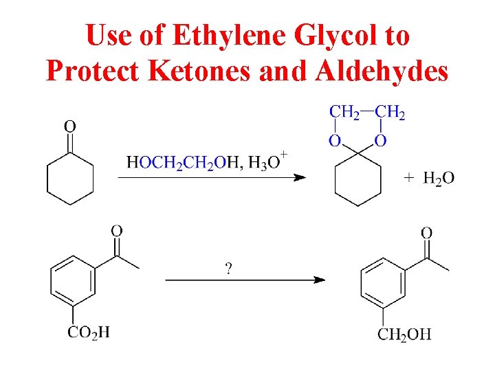 Use of Ethylene Glycol to Protect Ketones and Aldehydes Use of Ethylene Glycol to Protect Ketones and Aldehydes