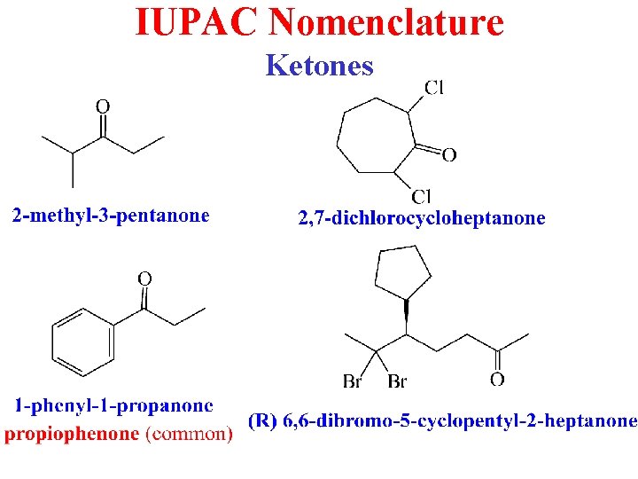 IUPAC Nomenclature Ketones IUPAC Nomenclature Ketones