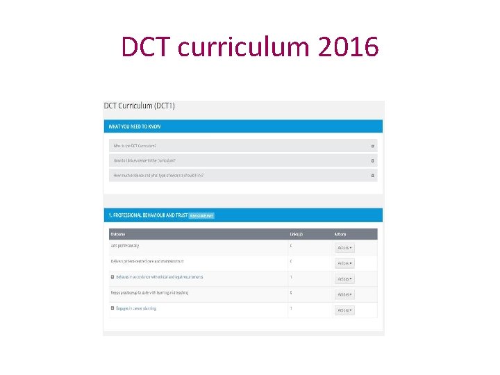 DCT curriculum 2016 