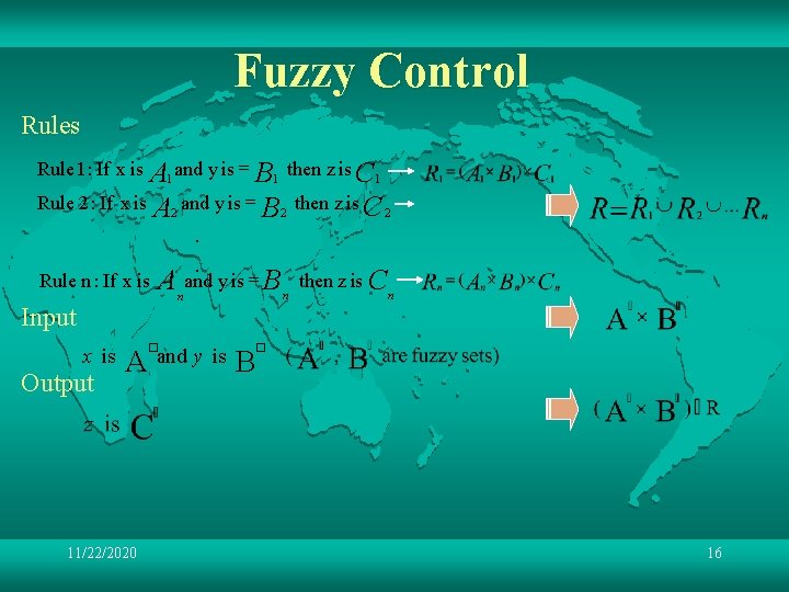 Fuzzy Control Rules A 1 and y is = B 1 then z is