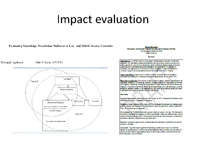 Impact evaluation 