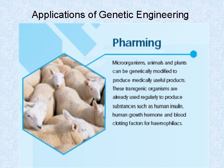 Applications of Genetic Engineering 