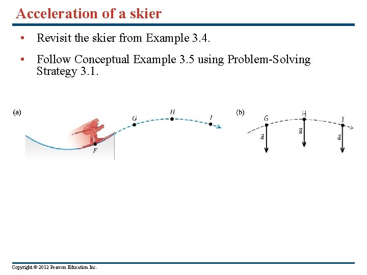 Acceleration of a skier • Revisit the skier from Example 3. 4. • Follow