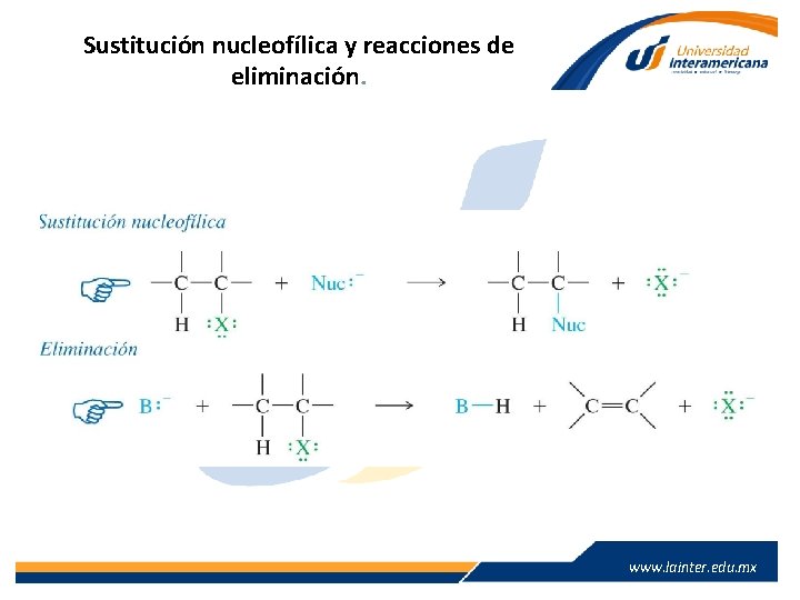 Sustitución nucleofílica y reacciones de eliminación. www. lainter. edu. mx 