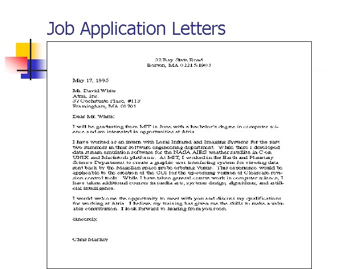 Job Application Letters 