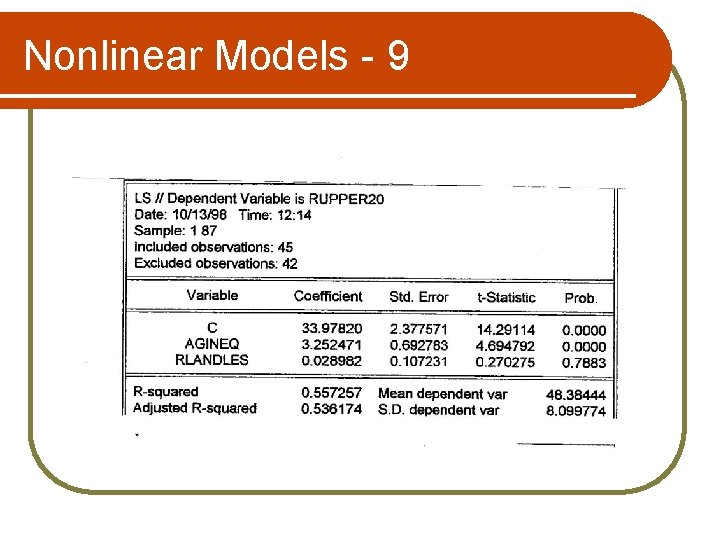 Nonlinear Models - 9 