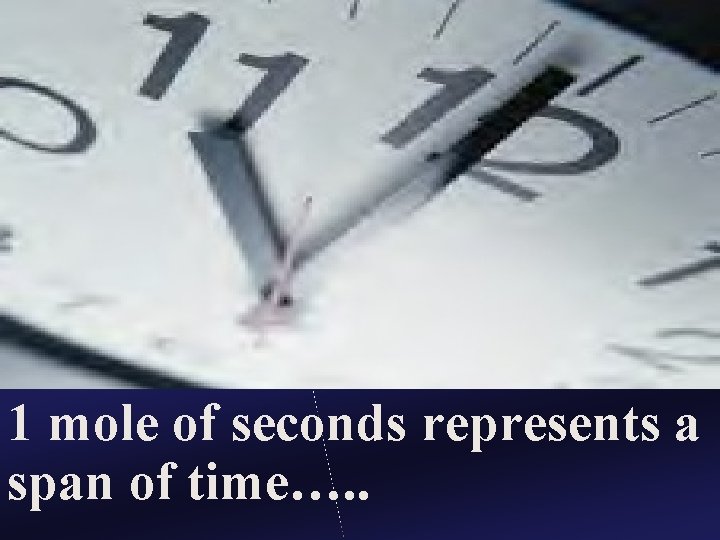 1 mole of seconds represents a span of time…. . 