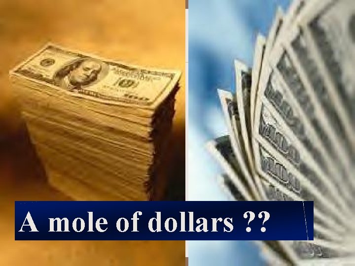 A mole of dollars ? ? 