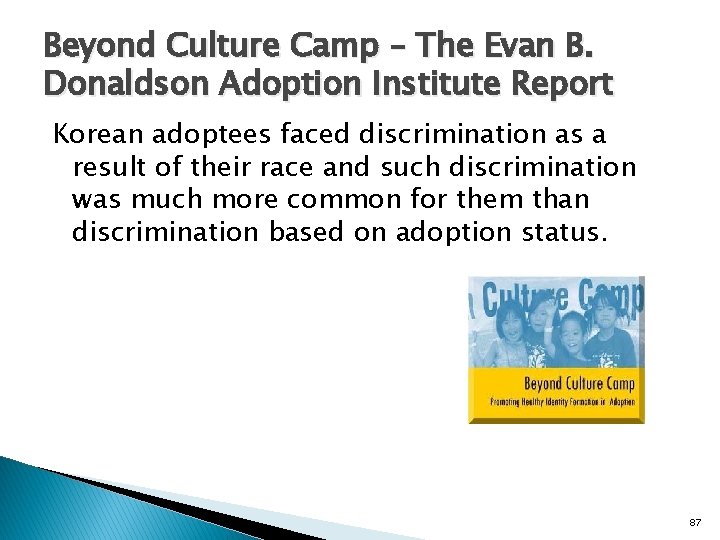 Beyond Culture Camp – The Evan B. Donaldson Adoption Institute Report Korean adoptees faced
