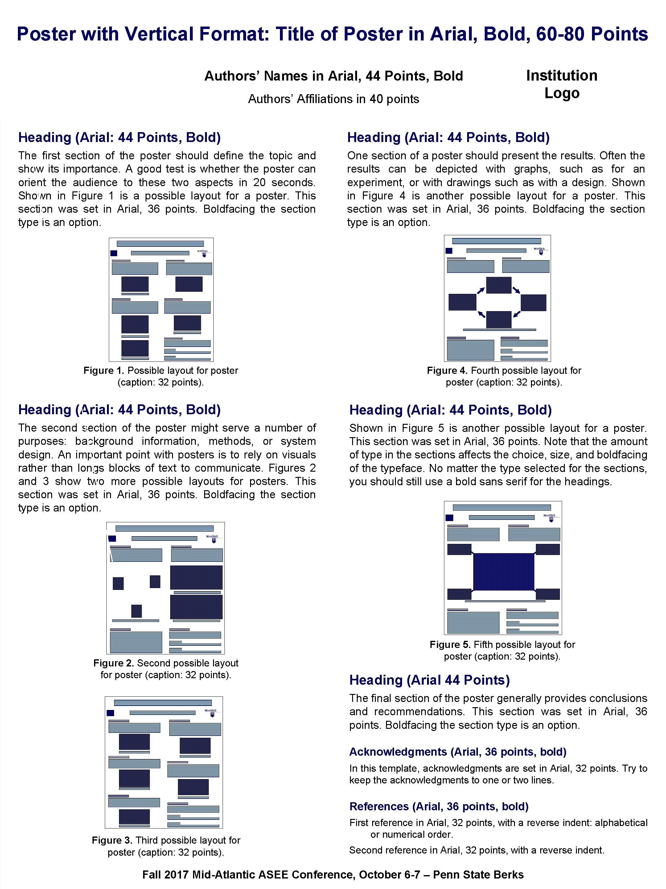 Poster with Vertical Format: Title of Poster in Arial, Bold, 60 -80 Points Authors’