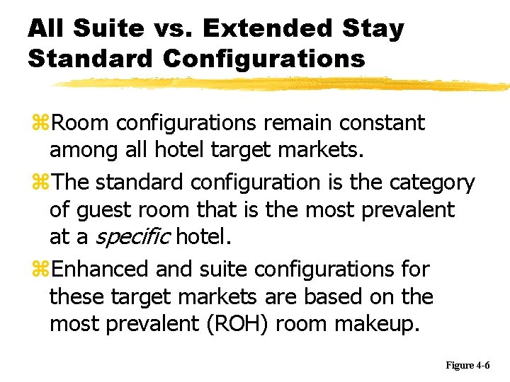 All Suite vs. Extended Stay Standard Configurations z. Room configurations remain constant among all