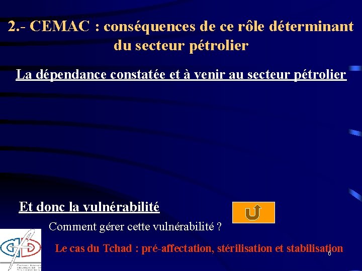 2. - CEMAC : conséquences de ce rôle déterminant du secteur pétrolier La dépendance