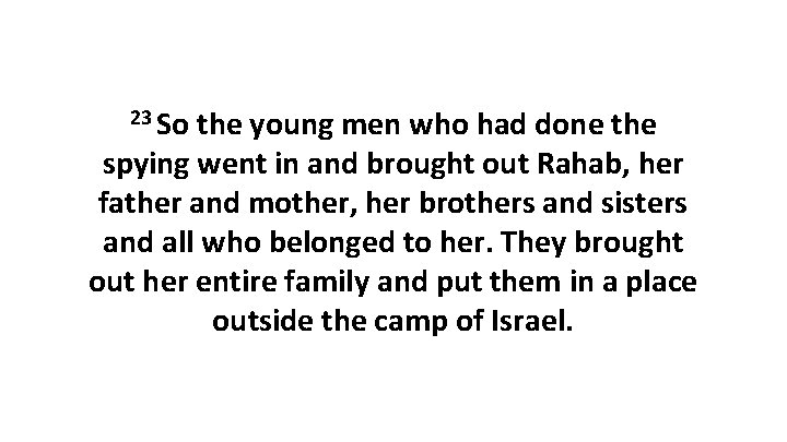 23 So the young men who had done the spying went in and brought