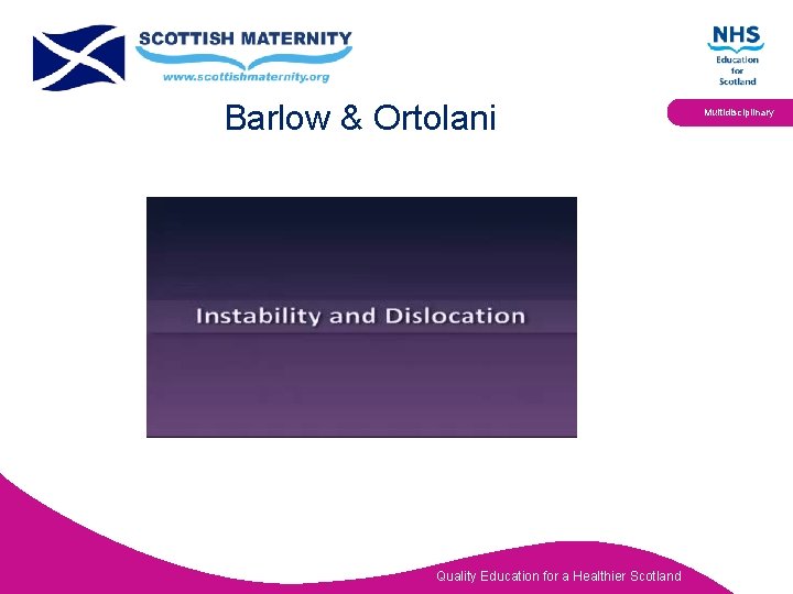 Barlow & Ortolani Quality Education for a Healthier Scotland Multidisciplinary 