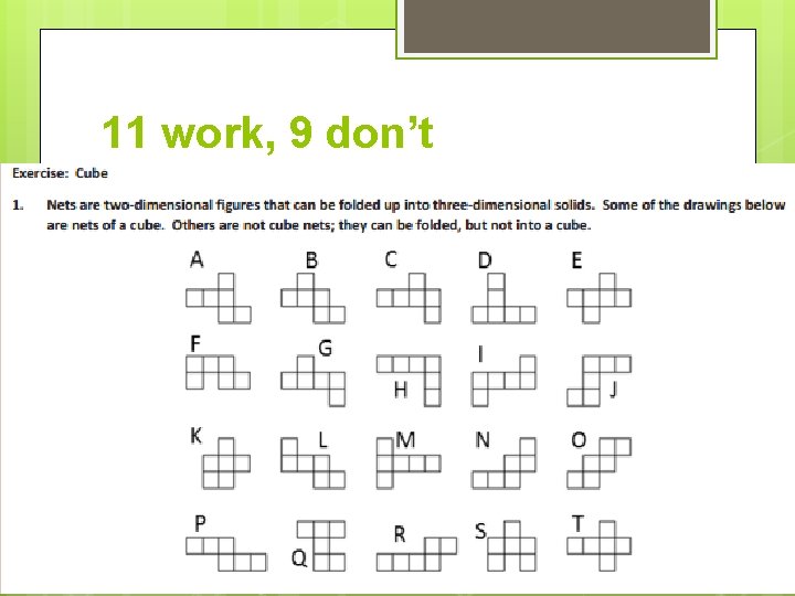 11 work, 9 don’t 