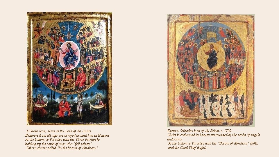 A Greek Icon, Jesus as the Lord of All Saints. Believers from all ages A Greek Icon, Jesus as the Lord of All Saints. Believers from all ages