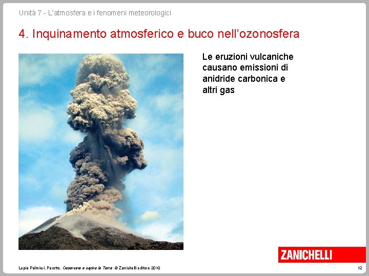 Unità 7 - L’atmosfera e i fenomeni meteorologici 4. Inquinamento atmosferico e buco nell’ozonosfera Unità 7 - L’atmosfera e i fenomeni meteorologici 4. Inquinamento atmosferico e buco nell’ozonosfera