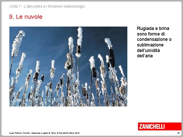 Unità 7 - L’atmosfera e i fenomeni meteorologici 9. Le nuvole Rugiada e brina Unità 7 - L’atmosfera e i fenomeni meteorologici 9. Le nuvole Rugiada e brina