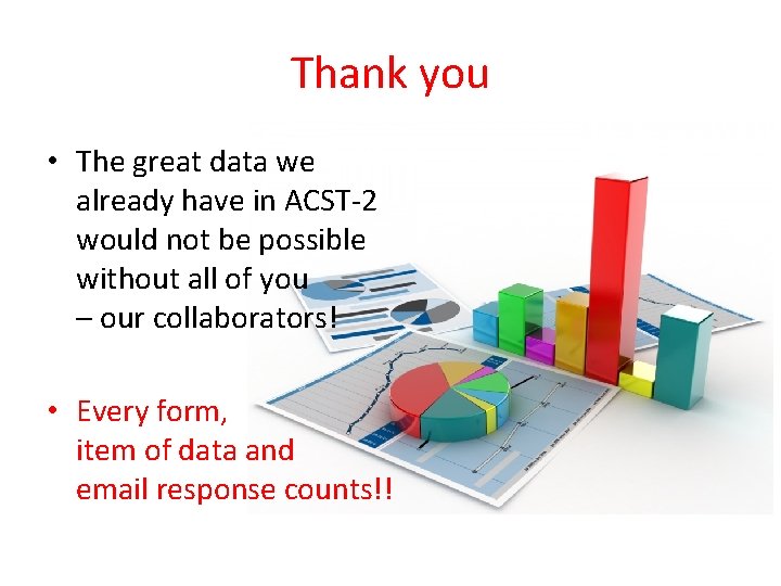 Thank you • The great data we already have in ACST-2 would not be