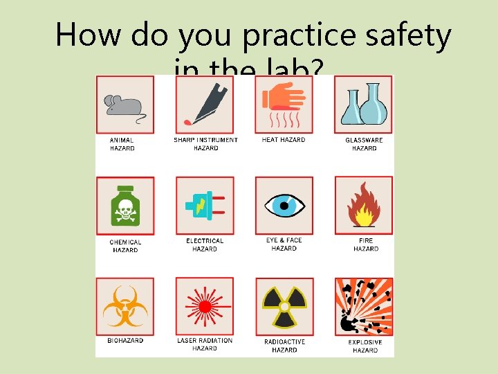 How do you practice safety in the lab? 