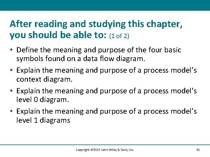 After reading and studying this chapter, you should be able to: (1 of 2)