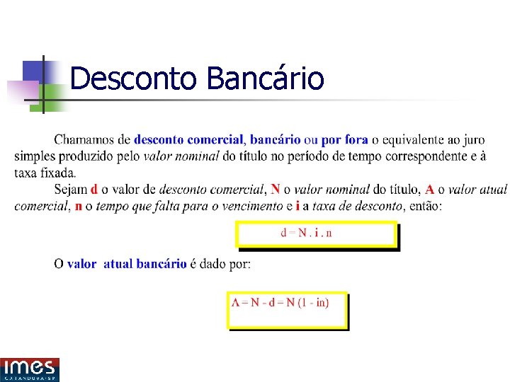 Desconto Bancário Desconto Bancário
