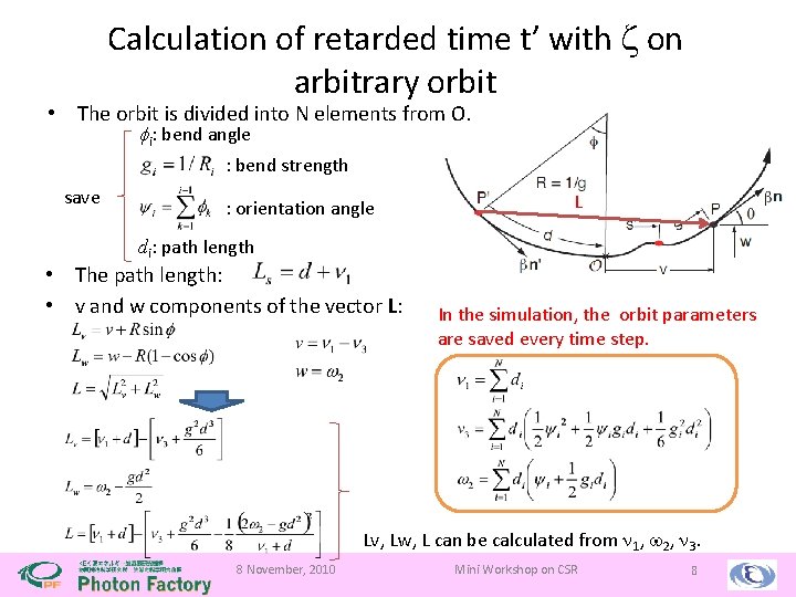 Calculation of retarded time t’ with z on arbitrary orbit • The orbit is