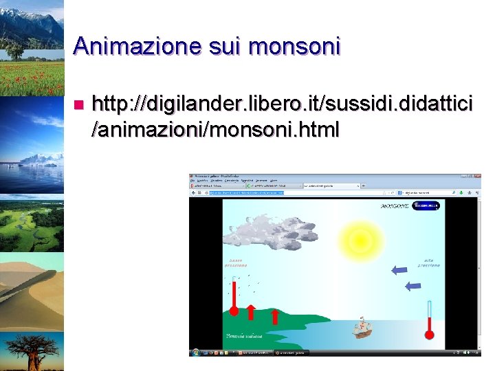 Animazione sui monsoni n http: //digilander. libero. it/sussidi. didattici /animazioni/monsoni. html 