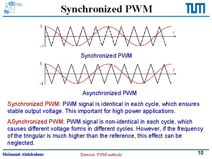 Synchronized PWM Asynchronized PWM Synchronized PWM: PWM signal is identical in each cycle, which