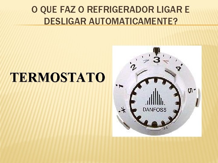 O QUE FAZ O REFRIGERADOR LIGAR E DESLIGAR AUTOMATICAMENTE? TERMOSTATO 