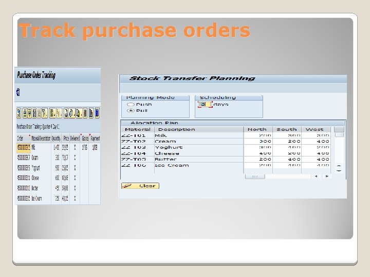 Track purchase orders 