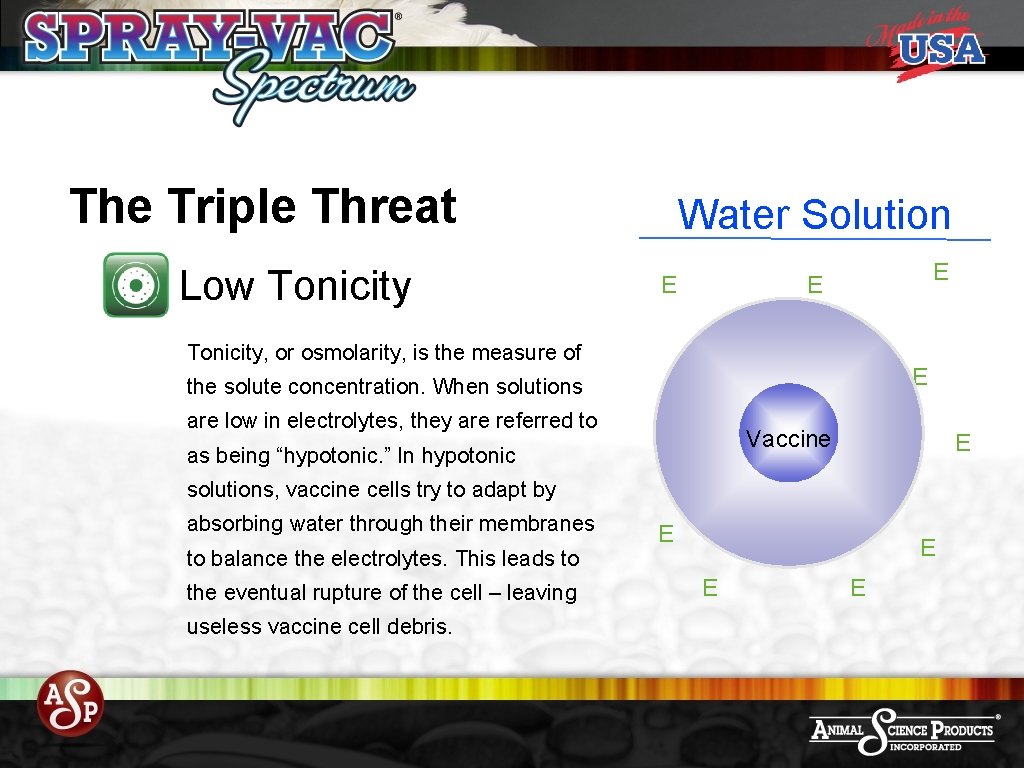 The Triple Threat Low Tonicity Water Solution E E E Tonicity, or osmolarity, is