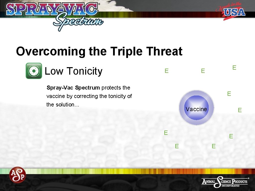 Overcoming the Triple Threat Low Tonicity E E E Spray-Vac Spectrum protects the E