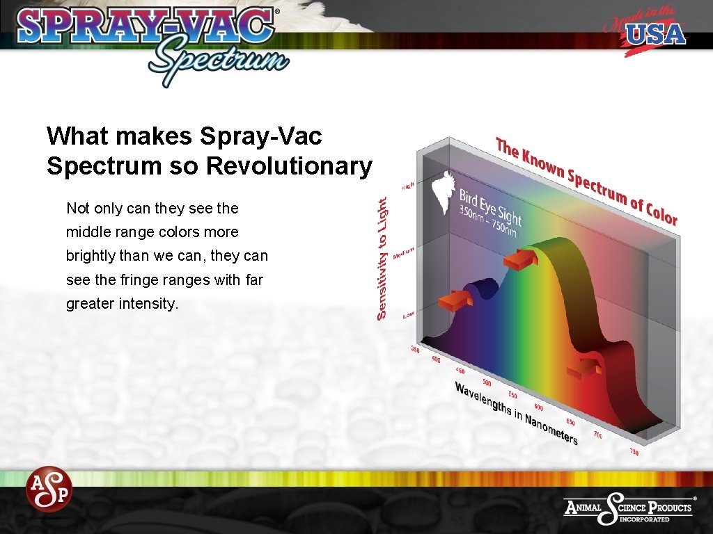 What makes Spray-Vac Spectrum so Revolutionary Not only can they see the middle range