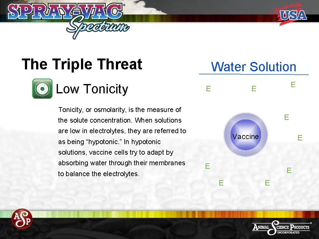 The Triple Threat Low Tonicity Water Solution E E E Tonicity, or osmolarity, is