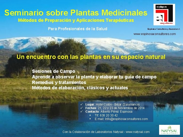 Seminario sobre Plantas Medicinales Métodos de Preparación y Aplicaciones Terapéuticas Para Profesionales de la