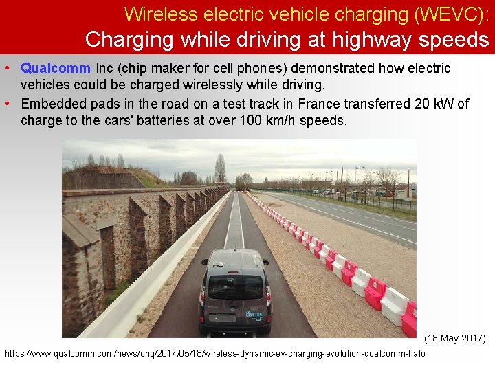 Wireless electric vehicle charging (WEVC): Charging while driving at highway speeds • Qualcomm Inc
