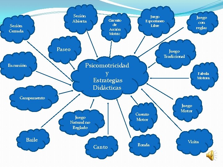 Sesión Abierta Sesión Cerrada Circuito de Acción Motriz Juego Espontaneo Libre Paseo Excursión Juego