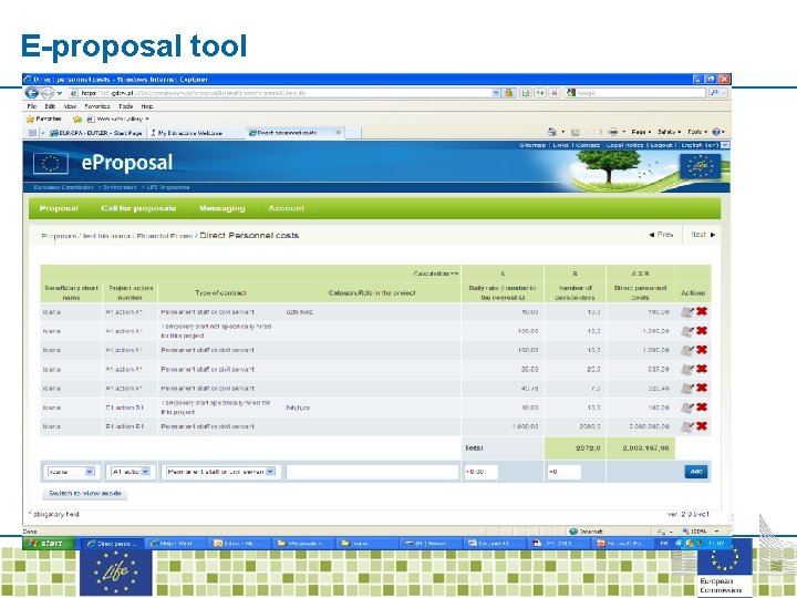 E-proposal tool 