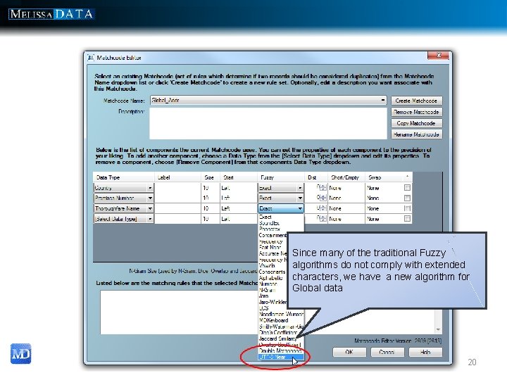 Since many of the traditional Fuzzy algorithms do not comply with extended characters, we