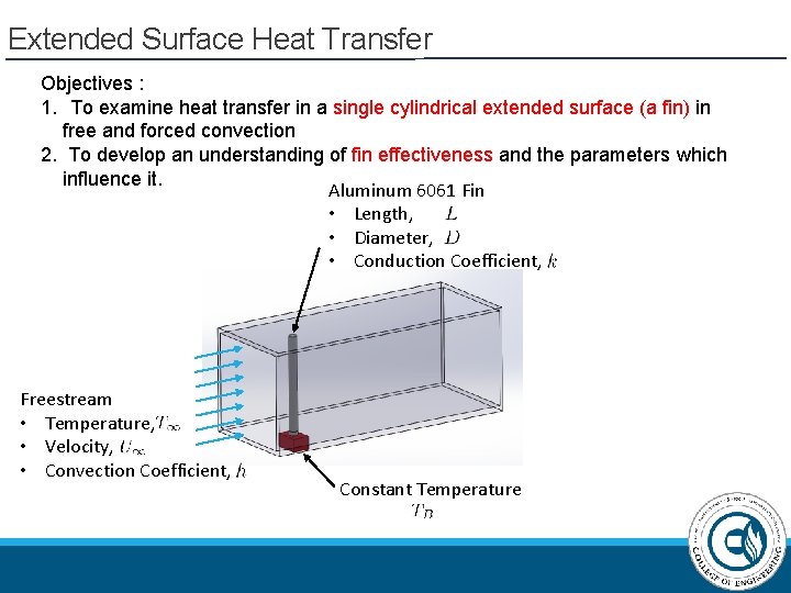 Extended Surface Heat Transfer Objectives : 1. To examine heat transfer in a single