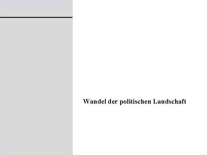 Wandel der politischen Landschaft 