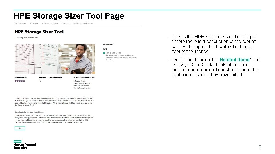 HPE Storage Sizer Tool Page – This is the HPE Storage Sizer Tool Page