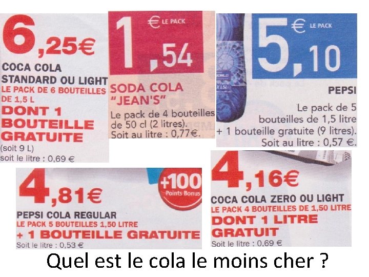 Quel est le cola le moins cher ? 