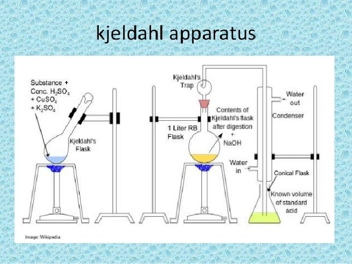 Kjeldahl Method q. Principle �Proteins and other organic food components in a sample are