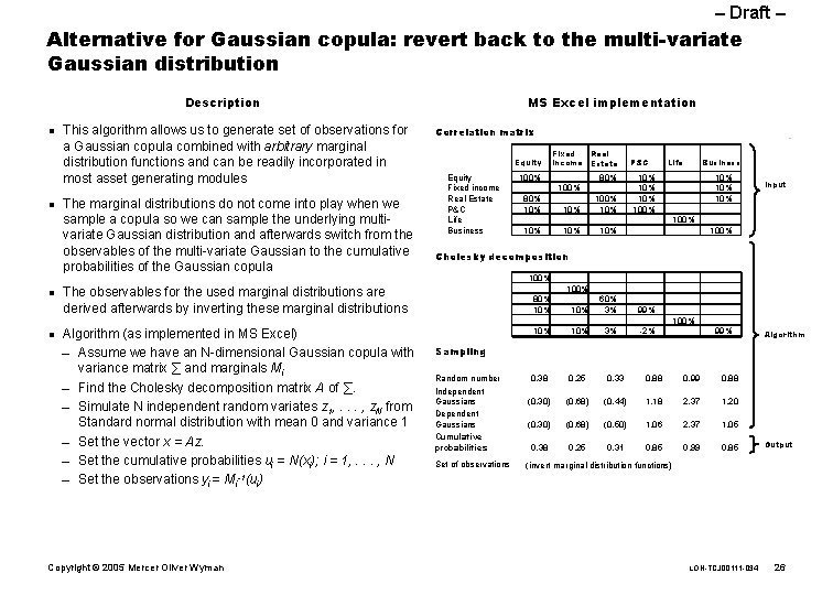 – Draft – Alternative for Gaussian copula: revert back to the multi-variate Gaussian distribution